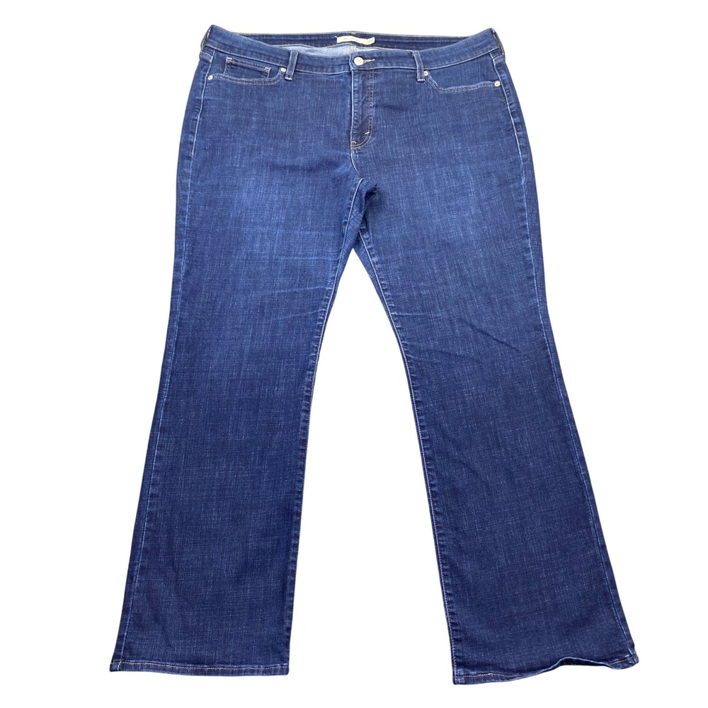 Levis 415 Classic Bootcut Jeans Womens 20W Dark Wash Blue Stretch Denim Grunge